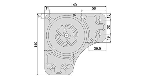 Emuca - Patas de mesa regulables Ø60x710mm, kit de 4 patas de acero, altura regulable 710-730mm, acabado gris metalizado