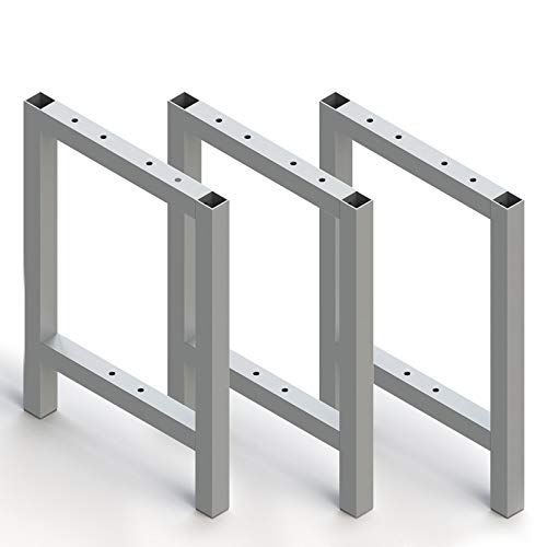 Emuca - Pies rectangulares para banco de vestuario, lote de 3 patas para banquetas, aluminio, anodizado mate. Emuca - Pies rectangulares para banco de vestuario, lote de 3 patas para banquetas, aluminio, anodizado mate.