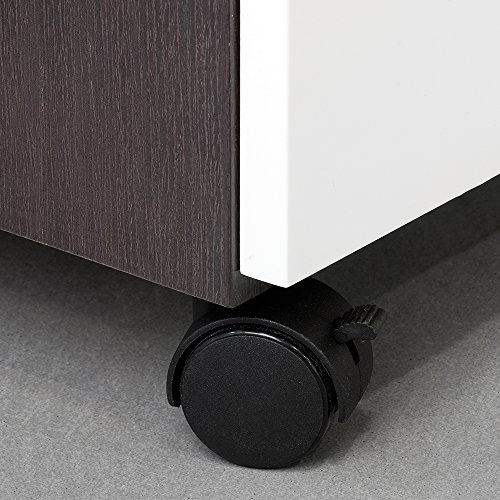 EMUCA Ruedas para Muebles, Kit de 4 Ruedas giratorias gemelas Negras con Placa de Montaje, Ø 40mm