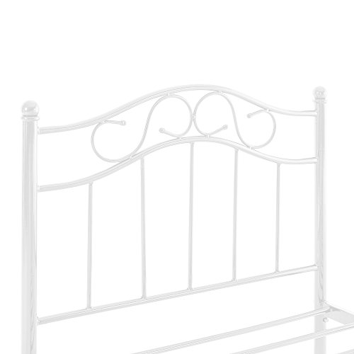 [en.casa] Cama de Metal 90x200 Blanca Armazón Cama Estructura Base con Somier