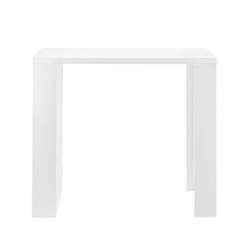 [en.casa] Mesa de Bar Alta con 3 estantes Blanca Tablero de Fibra laminada