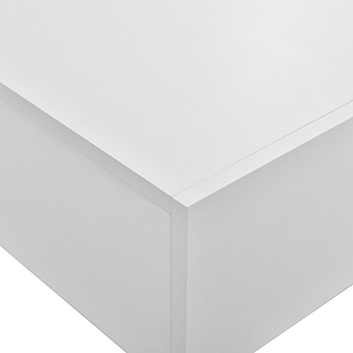 [en.casa] Set de 2 Mesitas de Noche de Pared con cajón - Blanco Mate - 46x30x15cm