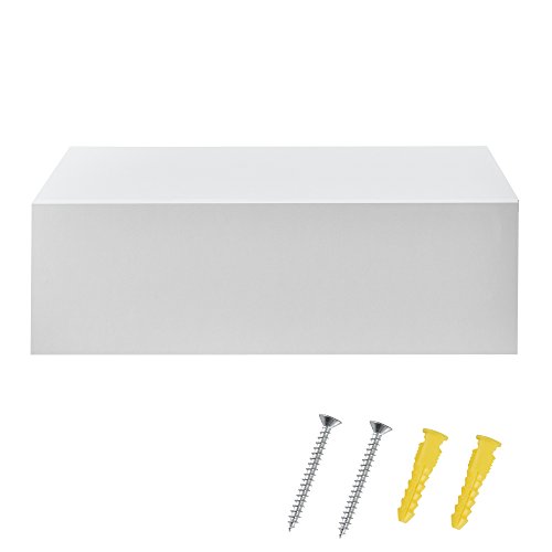 [en.casa] Set de 2 Mesitas de Noche de Pared con cajón - Blanco Mate - 46x30x15cm