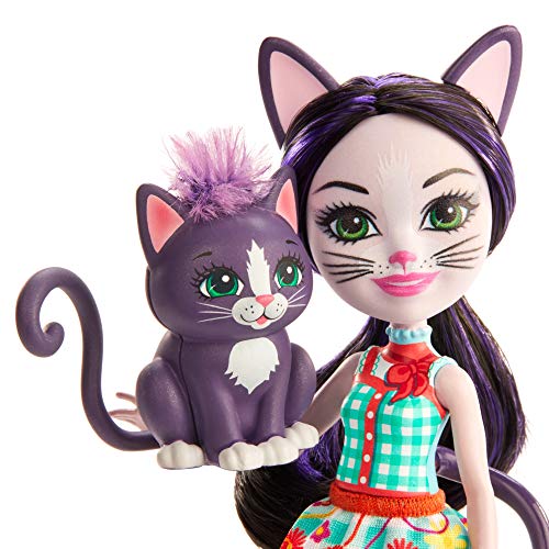 Enchantimals- Ciesta Cat con Mascota Climber, Muñeca, Multicolor (Mattel GJX40)