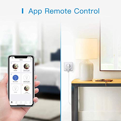 Enchufe Inteligente Mini Enchufe Wi-Fi 10A, con Control Remoto Meross app, Compatible con Alexa, Google Assistant y SmartThings, Wi-Fi Smart Plug, Paquete de 4.