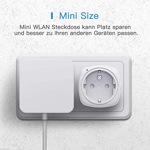 Enchufe Inteligente Mini Enchufe Wi-Fi 10A, con Control Remoto Meross app, Compatible con Alexa, Google Assistant y SmartThings, Wi-Fi Smart Plug, Paquete de 4.