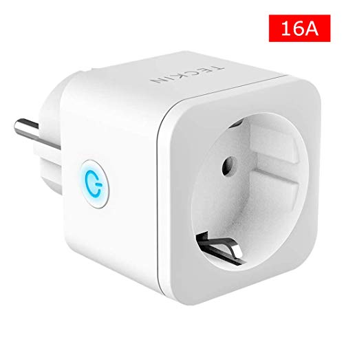 Enchufe Inteligente WiFi TECKIN 16A 3300W Mini Smart Plug Funciona con Siri Amazon Alexa, Echo, Google Home, No se requiere Hub, Función de Temporizador, con Control Aplicaciones en Cualquier lugar