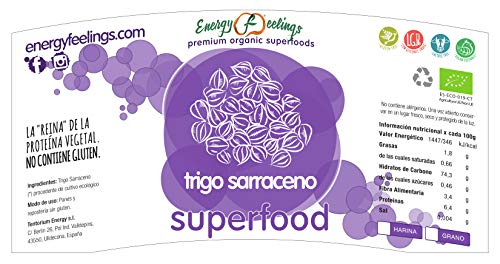 Energy Feelings | Harina de Trigo Sarraceno Ecológica | Harina Integral Sin Gluten | Fácil Digestión | 1Kg Energy Feelings | Harina de Trigo Sarraceno Ecológica | Harina Integral Sin Gluten | Fácil Digestión | 1Kg
