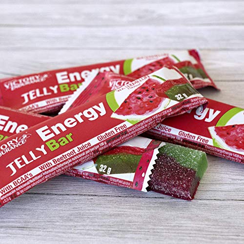 Energy Jelly Bar Sandía. 32g x 24 barritas Aportan vitaminas, minerales y zumo de remolacha. Sin Gluten. Energy Jelly Bar Sandía. 32g x 24 barritas Aportan vitaminas, minerales y zumo de remolacha. Sin Gluten.