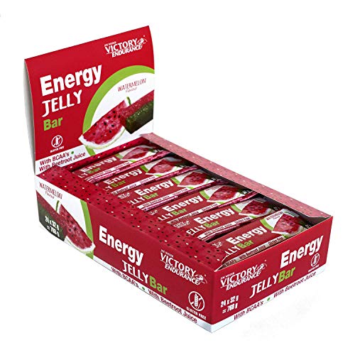 Energy Jelly Bar Sandía. 32g x 24 barritas Aportan vitaminas, minerales y zumo de remolacha. Sin Gluten.