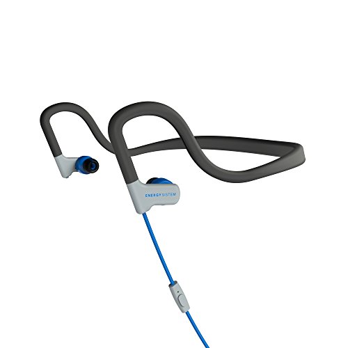 Energy Sistem Earphones Sport 2- Auricular Deportivo (Diadema, Resistencia Sudor y Salpicaduras, Control de reproducción, micrófono y Cable de Audio) Azul