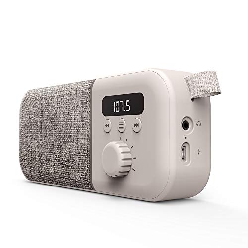 Energy Sistem Fabric Box Radio Cream Altavoz portátil (FM Radio, 1200 mAh Batería, 3 W, PLL Tuner, Audio-out)