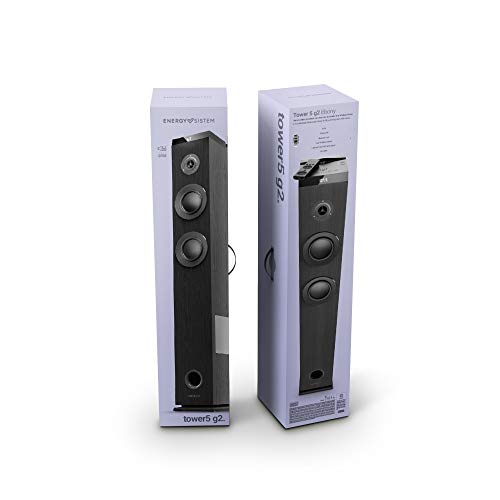 Energy Tower 5 g2 (65 W, Bluetooth 5.0, True Wireless Stereo, Radio FM, USB/MicroSD MP3 Player, Audio-In)-Negro Energy Tower 5 g2 (65 W, Bluetooth 5.0, True Wireless Stereo, Radio FM, USB/MicroSD MP3 Player, Audio-In)-Negro