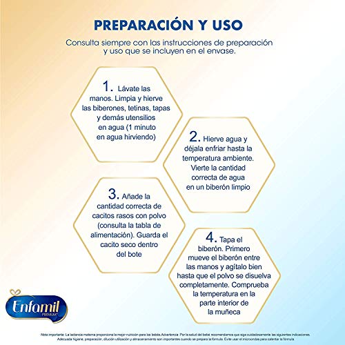 Enfamil Complete 3 - Leche infantil de continuación para lactantes niños de 1 a 3 años - Pack mensual de 4 latas x 800 gr