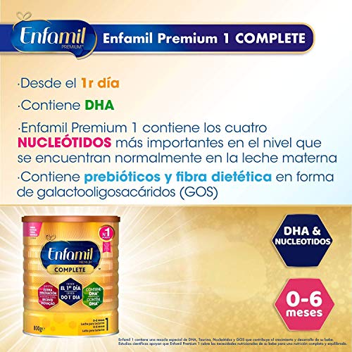 Enfamil Enfamil Complete 1 - Leche Infantil Para Lactantes De 0 A 6 Meses De Edad, Fórmula Para Bebés Recién Nacidos - Pack Mensual De 4 Latas X 800 Gr 3200 g