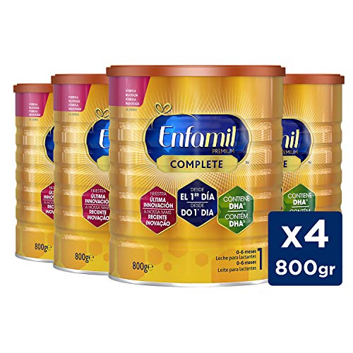 Enfamil Enfamil Complete 1 - Leche Infantil Para Lactantes De 0 A 6 Meses De Edad, Fórmula Para Bebés Recién Nacidos - Pack Mensual De 4 Latas X 800 Gr 3200 g