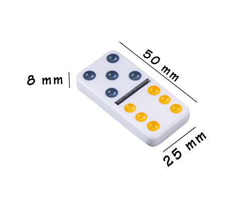 Engelhart - Dominó Tren Mexicano versión números / Versión clásica Doble 12 - 2 - 8 Jugadores - 91 Dominó Grueso y de Colores - 8 mm de Grosor - Trenes de 9 Colores incluidos (Clásico)
