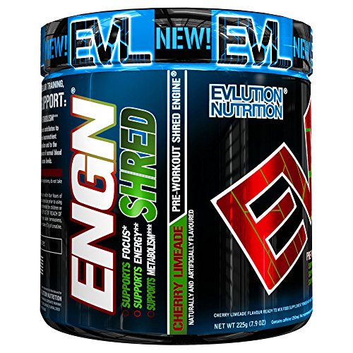 ENGN SHRED de Evlution Nutrition Polvo Quema Grasa Termogénico Para el Pre Entrenamiento, Energía, Pérdida de Peso, 30 Porciones (Jugo de Lima con Cereza)