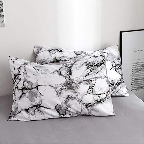 Enhome Juego de Funda de Edredón, Conjunto Nórdico Mármol Microfibra Juego de Cama Funda Almohada y Cierre de Cremallera Funda de Nórdica Tacto Suave (Blanco, 150 * 200cm-2pcs) Enhome Juego de Funda de Edredón, Conjunto Nórdico Mármol Microfibra Juego de Cama Funda Almohada y Cierre de Cremallera Funda de Nórdica Tacto Suave (Blanco, 150 * 200cm-2pcs)