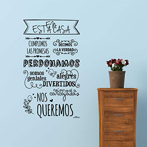 Enkolor/Vinilos Decorativos Frases Normas Casa/Pegatinas Pared/Negro/35X60cm. Extensión Garantía - Servicio Vinilo Repara Incluido Enkolor/Vinilos Decorativos Frases Normas Casa/Pegatinas Pared/Negro/35X60cm. Extensión Garantía - Servicio Vinilo Repara Incluido