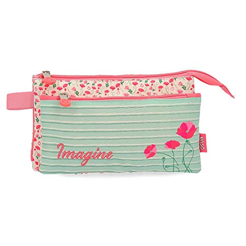 Enso Imagine - Estuche con Tres Compartimentos, 22 cm, Multicolor