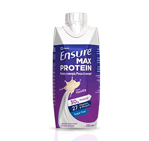 Ensure Max Protein - Alto contenido en proteínas, batido nutricional, sabor a vainilla - Pack 8 x 330 ml