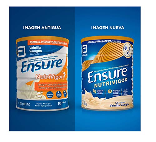 Ensure Nutrivigor - Complemento Alimenticio para Adultos, con HMB, Proteínas, Vitaminas y Minerales, como el Calcio - Sabor Vainilla - 850 g Ensure Nutrivigor - Complemento Alimenticio para Adultos, con HMB, Proteínas, Vitaminas y Minerales, como el Calcio - Sabor Vainilla - 850 g