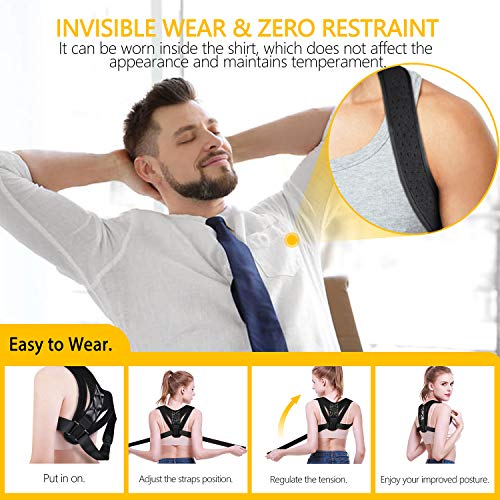 Entligent Corrector de Postura, Corrector de Postura Espalda Hombro para Mujer y Hombre Ajustable Faja Espalda Recta Soporte Transpirable Ligero Talla Única para Aliviar Dolor y Mejorar Postura Entligent Corrector de Postura, Corrector de Postura Espalda Hombro para Mujer y Hombre Ajustable Faja Espalda Recta Soporte Transpirable Ligero Talla Única para Aliviar Dolor y Mejorar Postura