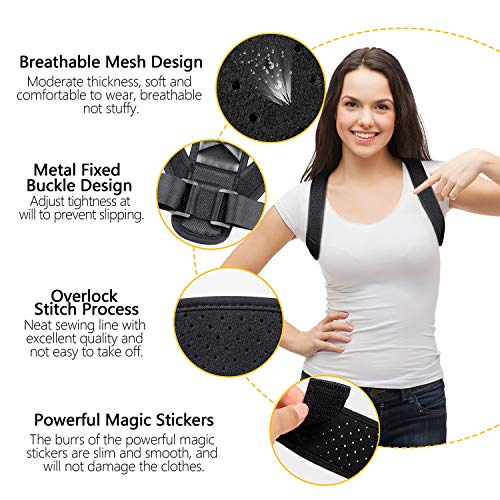 Entligent Corrector de Postura, Corrector de Postura Espalda Hombro para Mujer y Hombre Ajustable Faja Espalda Recta Soporte Transpirable Ligero Talla Única para Aliviar Dolor y Mejorar Postura Entligent Corrector de Postura, Corrector de Postura Espalda Hombro para Mujer y Hombre Ajustable Faja Espalda Recta Soporte Transpirable Ligero Talla Única para Aliviar Dolor y Mejorar Postura
