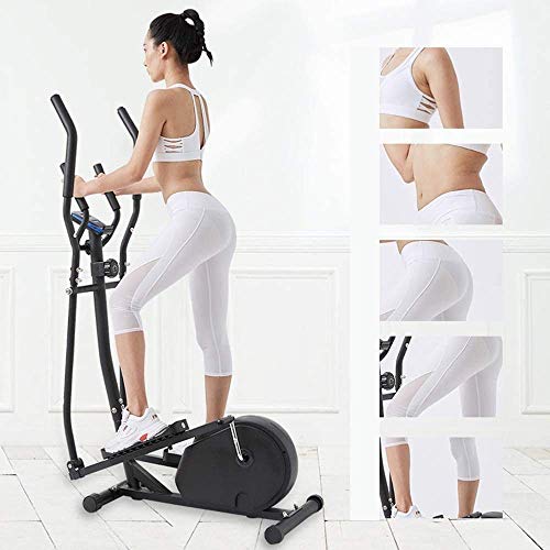 Entrenador de máquina elíptica Máquina de Ejercicio elíptica para Uso doméstico Life Fitness Bicicleta Resistencia magnética Pedal Extra Grande y Monitor LCD para Trabajo Pesado Funcionamien