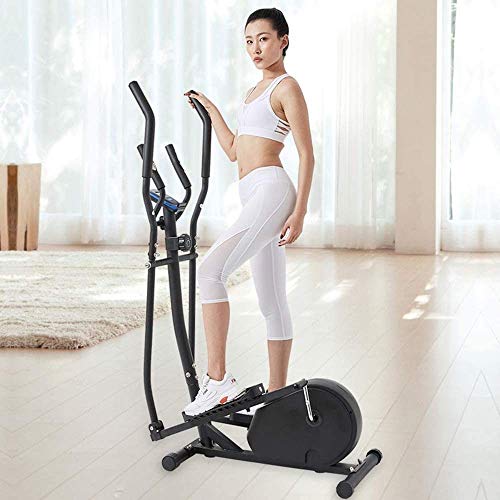 Entrenador de máquina elíptica Máquina de Ejercicio elíptica para Uso doméstico Life Fitness Bicicleta Resistencia magnética Pedal Extra Grande y Monitor LCD para Trabajo Pesado Funcionamien