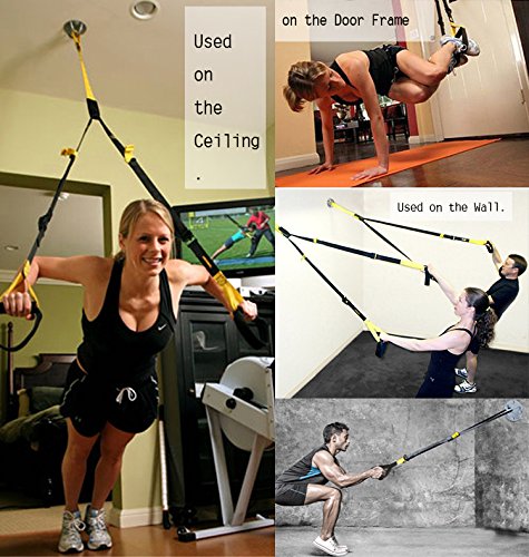 Entrenamiento en suspensión techo fijación para cualquier modelo de Soporte para montaje en pared / techo el gimnasio Home Cintas de suspensión Fitness Training Entrenamiento en suspensión techo fijación para cualquier modelo de Soporte para montaje en pared / techo el gimnasio Home Cintas de suspensión Fitness Training