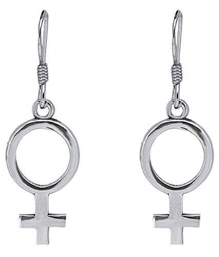 ENTREPLATA Pendiente Mujer Plata de Ley 925 Cierre Cordobes Hippy Símbolo Femenino Feminista Venus ENTREPLATA Pendiente Mujer Plata de Ley 925 Cierre Cordobes Hippy Símbolo Femenino Feminista Venus