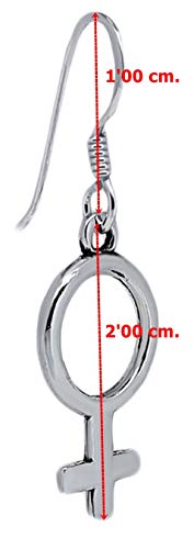 ENTREPLATA Pendiente Mujer Plata de Ley 925 Cierre Cordobes Hippy Símbolo Femenino Feminista Venus ENTREPLATA Pendiente Mujer Plata de Ley 925 Cierre Cordobes Hippy Símbolo Femenino Feminista Venus