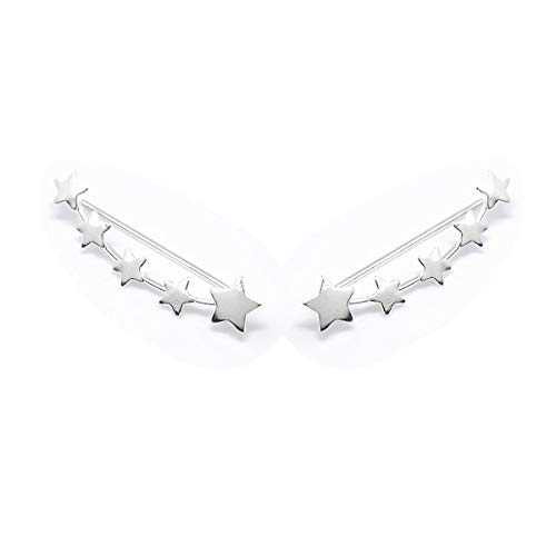 ENTREPLATA Pendientes Trepadores Ear Climber Plata de Ley 925 5 Estrellas. ENTREPLATA Pendientes Trepadores Ear Climber Plata de Ley 925 5 Estrellas.