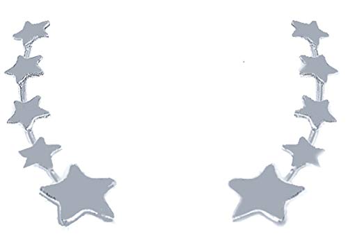 ENTREPLATA Pendientes Trepadores Ear Climber Plata de Ley 925 5 Estrellas.