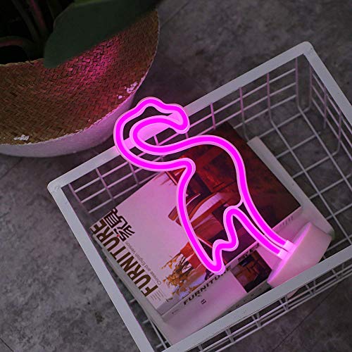 ENUOLI LED flamenco de neón muestras de la luz Los signos de neón Lámparas flamenco luces de neón de la decoración del sitio de la batería y USB Operación Luces de la noche con pedestal de neón rosad ENUOLI LED flamenco de neón muestras de la luz Los signos de neón Lámparas flamenco luces de neón de la decoración del sitio de la batería y USB Operación Luces de la noche con pedestal de neón rosad