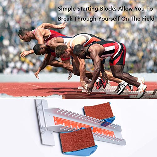 EnweNge Scholastic Pista Starting Block, All Weather Starting Bloque, Bloques De Pedal De Atletismo en Pista con Pedales Ajustables Y Bloques De Inicio De Almohadilla De Goma Gruesa