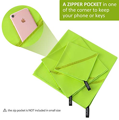 Eono by Amazon - Toalla de Microfibra para Llevar al Gimnasio, a la Playa, de Camping, de Viaje, de Natacion, o de Vacaciones. Secado rápido, Superabsorbente, Ultracompacta, Verde-60x30cm Eono by Amazon - Toalla de Microfibra para Llevar al Gimnasio, a la Playa, de Camping, de Viaje, de Natacion, o de Vacaciones. Secado rápido, Superabsorbente, Ultracompacta, Verde-60x30cm