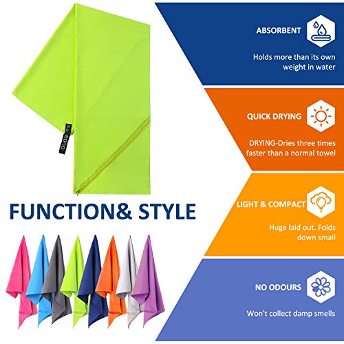 Eono by Amazon - Toalla de Microfibra para Llevar al Gimnasio, a la Playa, de Camping, de Viaje, de Natacion, o de Vacaciones. Secado rápido, Superabsorbente, Ultracompacta, Verde-60x30cm Eono by Amazon - Toalla de Microfibra para Llevar al Gimnasio, a la Playa, de Camping, de Viaje, de Natacion, o de Vacaciones. Secado rápido, Superabsorbente, Ultracompacta, Verde-60x30cm