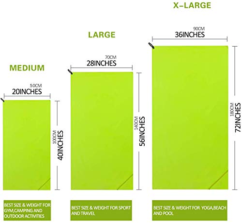 Eono by Amazon - Toalla de Microfibra para Llevar al Gimnasio, a la Playa, de Camping, de Viaje, de Natacion, o de Vacaciones. Secado rápido, Superabsorbente, Ultracompacta, Verde-60x30cm Eono by Amazon - Toalla de Microfibra para Llevar al Gimnasio, a la Playa, de Camping, de Viaje, de Natacion, o de Vacaciones. Secado rápido, Superabsorbente, Ultracompacta, Verde-60x30cm