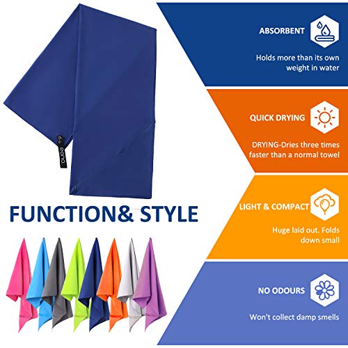 Eono by Amazon - Toalla de Microfibra para Llevar al Gimnasio, a la Playa, de Camping, de Viaje, de Natacion, o de Vacaciones. Secado rápido, Superabsorbente, Ultracompacta, Azul Real-100x50cm Eono by Amazon - Toalla de Microfibra para Llevar al Gimnasio, a la Playa, de Camping, de Viaje, de Natacion, o de Vacaciones. Secado rápido, Superabsorbente, Ultracompacta, Azul Real-100x50cm