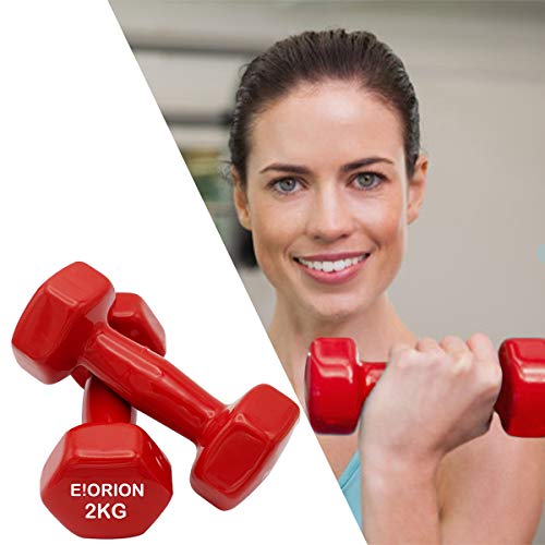 e!Orion Mancuernas de Neopreno- Mancuernas con Revestimiento de Vinilo Ejercicio Fitness, Entrenamiento en Casa y Gimnasio (Pesos de 0.5 a 5 Kg)