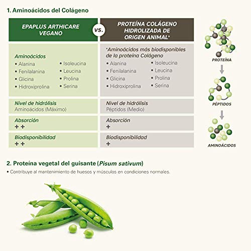 Epaplus Articulaciones Vegetal con Aminoácidos del Colágeno + Proteína Vegetal. Disolución INSTANT - 30 Días (300 g. Sabor piña)