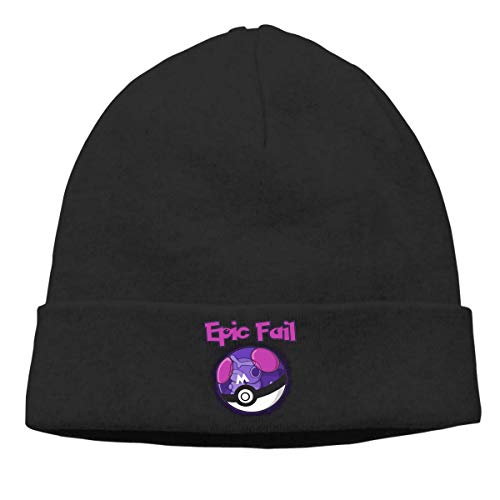 Epic Fail Elf Ball Hombre 's Mujer' s Boy Girl Knit Gorra de Reloj Adulto/Adolescente Unisex Invierno Cálido Reloj Sombrero Negro