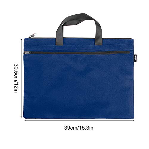 EQLEF Cas Sac Porte-Document Office Zipper Portable Kit Hommes de Fichier de Serviette / 1 pc (Bleu)