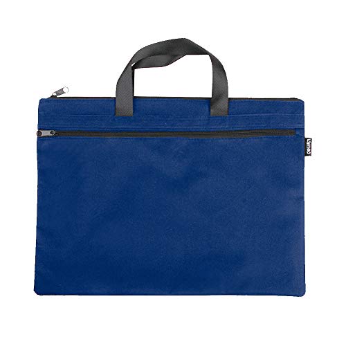 EQLEF Cas Sac Porte-Document Office Zipper Portable Kit Hommes de Fichier de Serviette / 1 pc (Bleu)