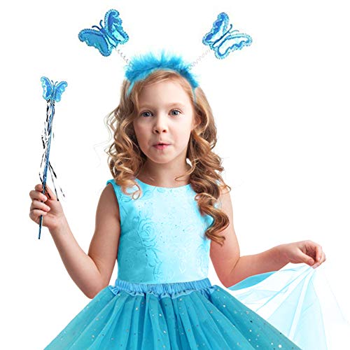 EQLEF Conjunto de Diadema de Disfraces para niños, alas de tutú y Mariposa, Disfraz de Princesa para niños para Disfraces de Fiesta para niñas EQLEF Conjunto de Diadema de Disfraces para niños, alas de tutú y Mariposa, Disfraz de Princesa para niños para Disfraces de Fiesta para niñas
