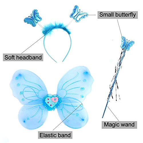 EQLEF Conjunto de Diadema de Disfraces para niños, alas de tutú y Mariposa, Disfraz de Princesa para niños para Disfraces de Fiesta para niñas EQLEF Conjunto de Diadema de Disfraces para niños, alas de tutú y Mariposa, Disfraz de Princesa para niños para Disfraces de Fiesta para niñas