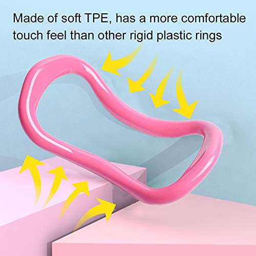 EQLEF Pilates Anillo, Anillo de Yoga Oval Círculo de Ejercicio Círculo de Ejercicio Mágico Círculo de Resistencia de Pilates TPE Suave para Quemar Grasa Core-Training Rosado